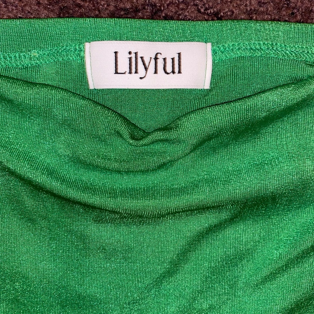 Lilyful Emerald Green Cutout Maxi Dress Emerald Stretch Tube Strapless - Picture 6 of 6